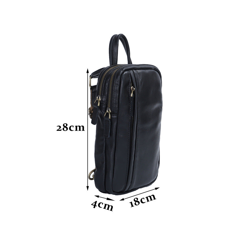 Men's Bust Bag Made of Genuine Cowhide Leather Luxury Casual Fashion Men's Shoulder Bag Crossbody Bag