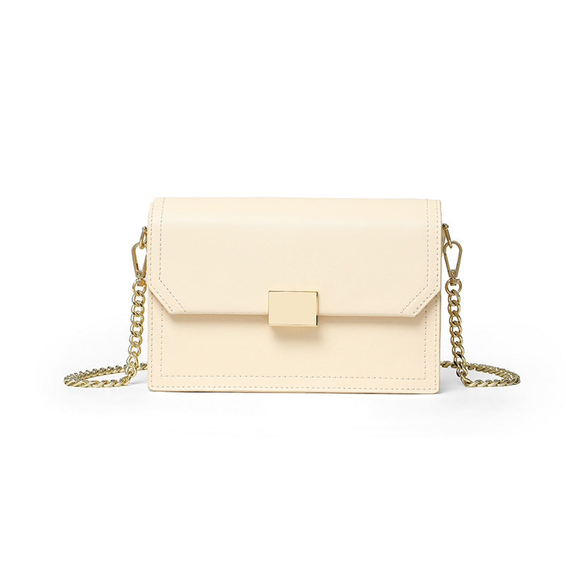 Genuine leather women's chain bag crossbody bag square bag ins fashion shoulder bag that goes with anything. Pochette