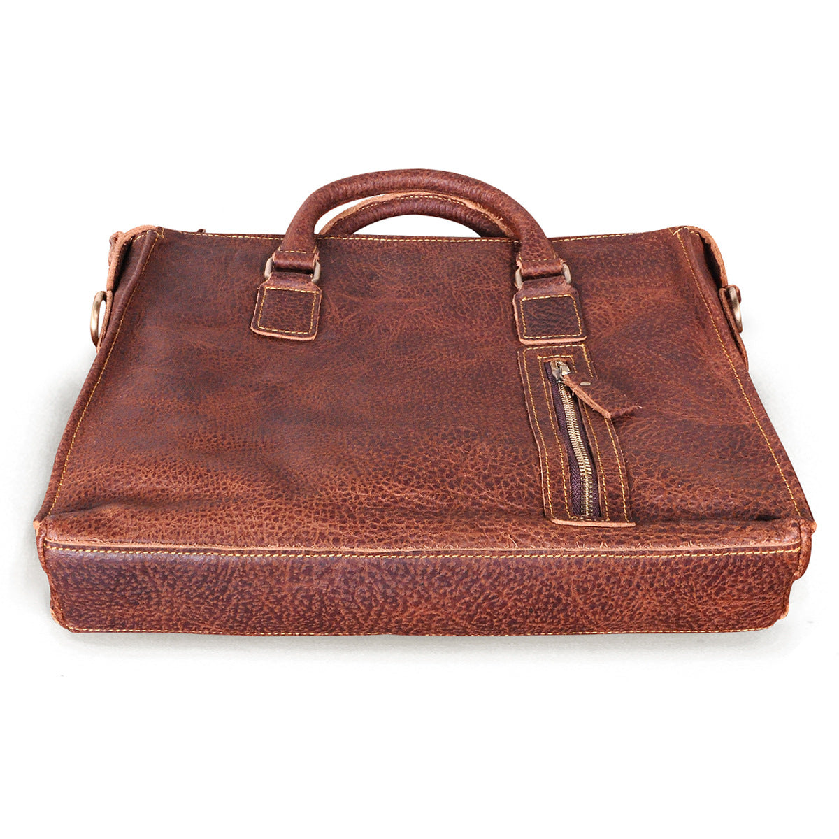 Men's Briefcase Crossbody Bag Cowhide Genuine Leather Retro Shoulder Bag Computer Bag