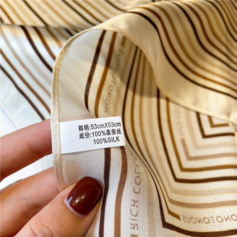 Silk scarf women European and American pattern street pattern printed pattern fashion scarf temperament