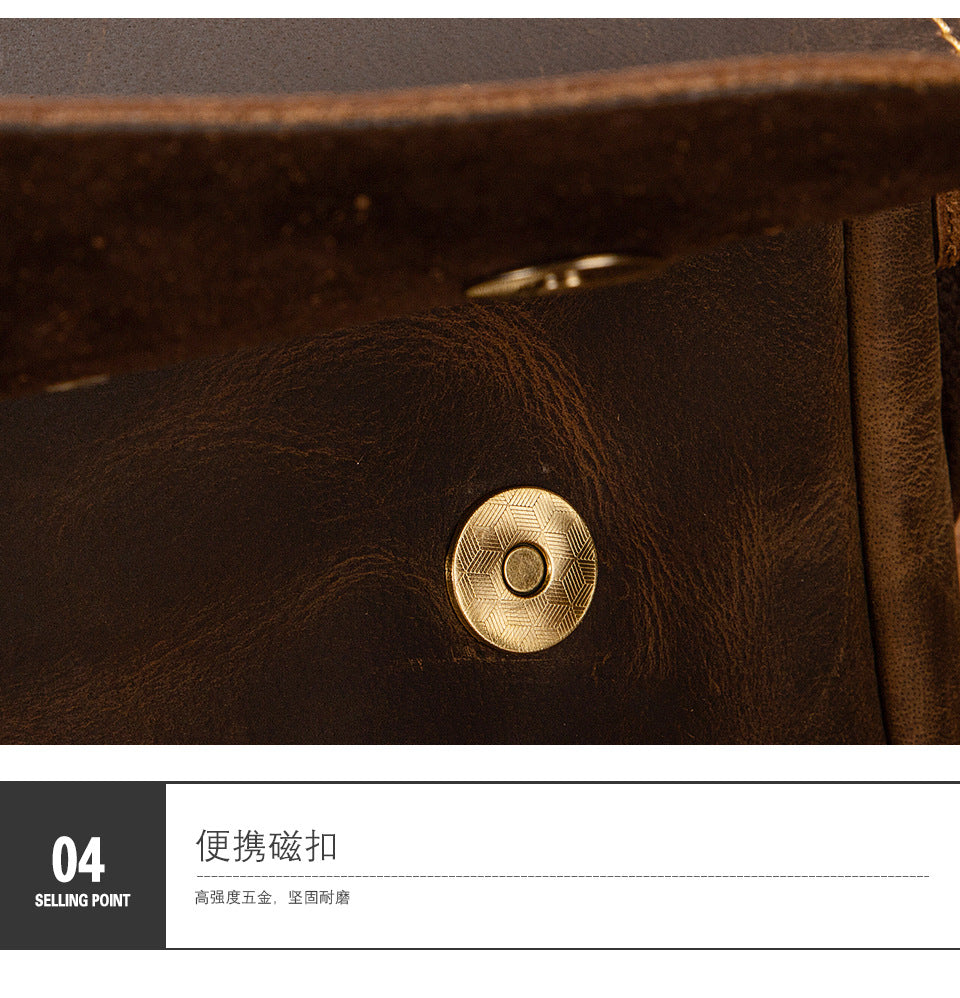 Men's shoulder bag Genuine cowhide leather retro crossbody bag for men