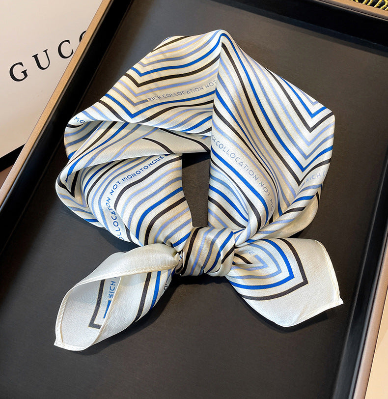 Silk scarf women European and American pattern street pattern printed pattern fashion scarf temperament