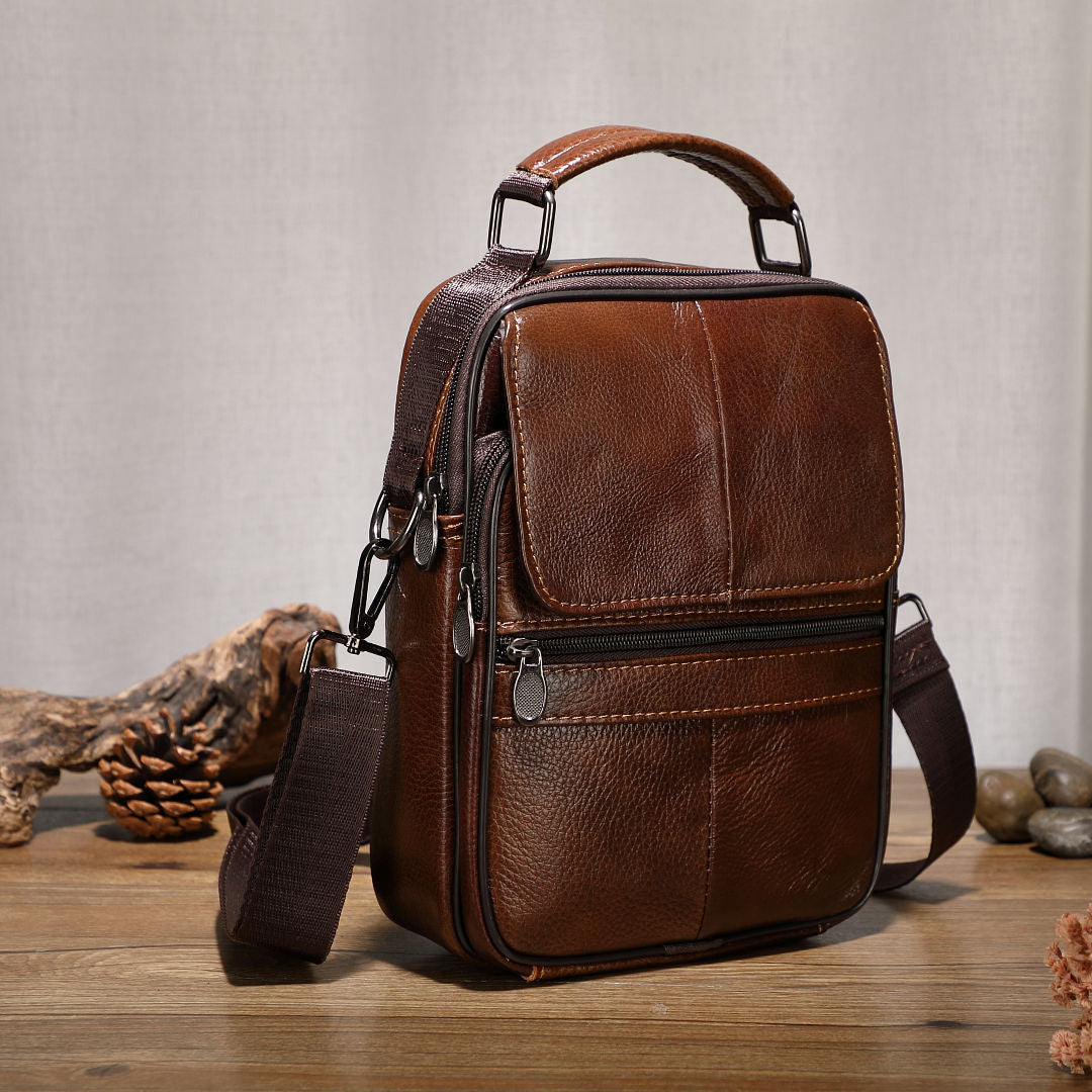 Men's Shoulder Bag Cowhide Large Capacity Casual Business Bag Fashion Handbag Men's Crossbody Bag