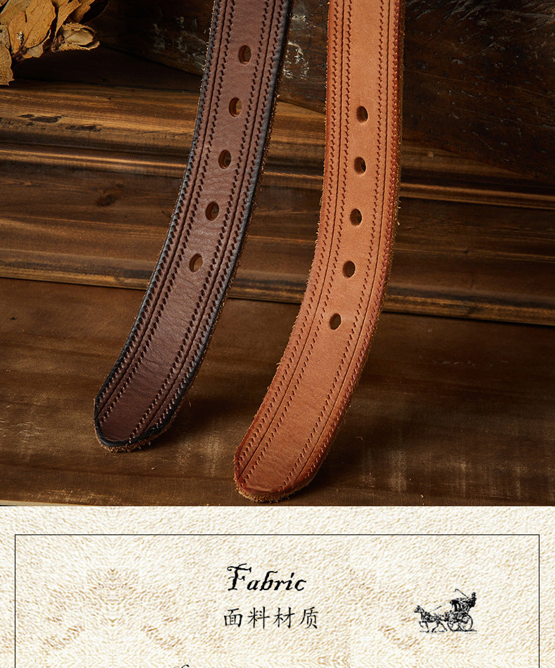Men's Belt Handmade Fashion Casual Stainless Steel Needle Buckle Men's Belt