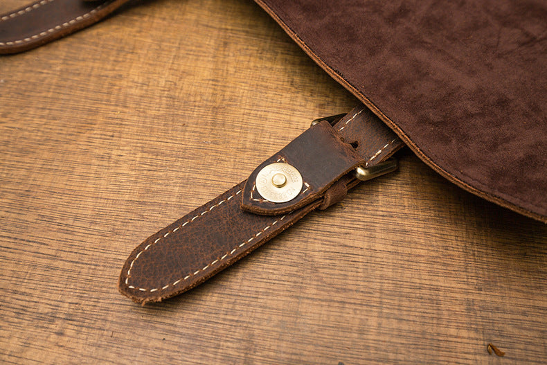 Men's Shoulder Bag Cow Leather Crazy Horse Handmade Retro Fashion Crossbody Bag