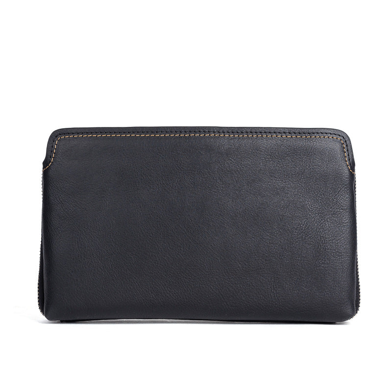Men's Clutch Bag Genuine Cowhide Leather Practical Retro Casual Men Bag