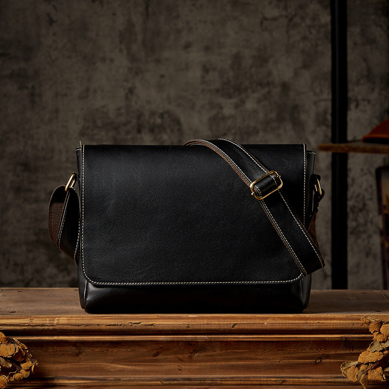 Men's Shoulder Bag Original Handmade Genuine Cowhide Leather Casual Messenger Bag Crossbody Bag