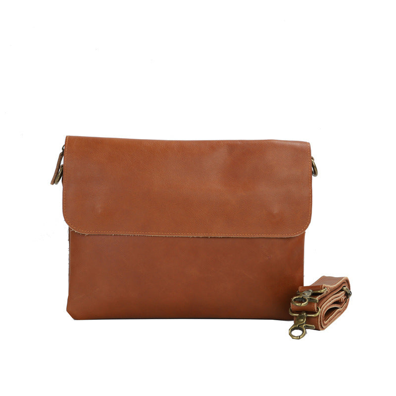 Men's Shoulder Bag Genuine Cowhide Leather Tote Bag Fashion Commuting Crossbody Bag for Men