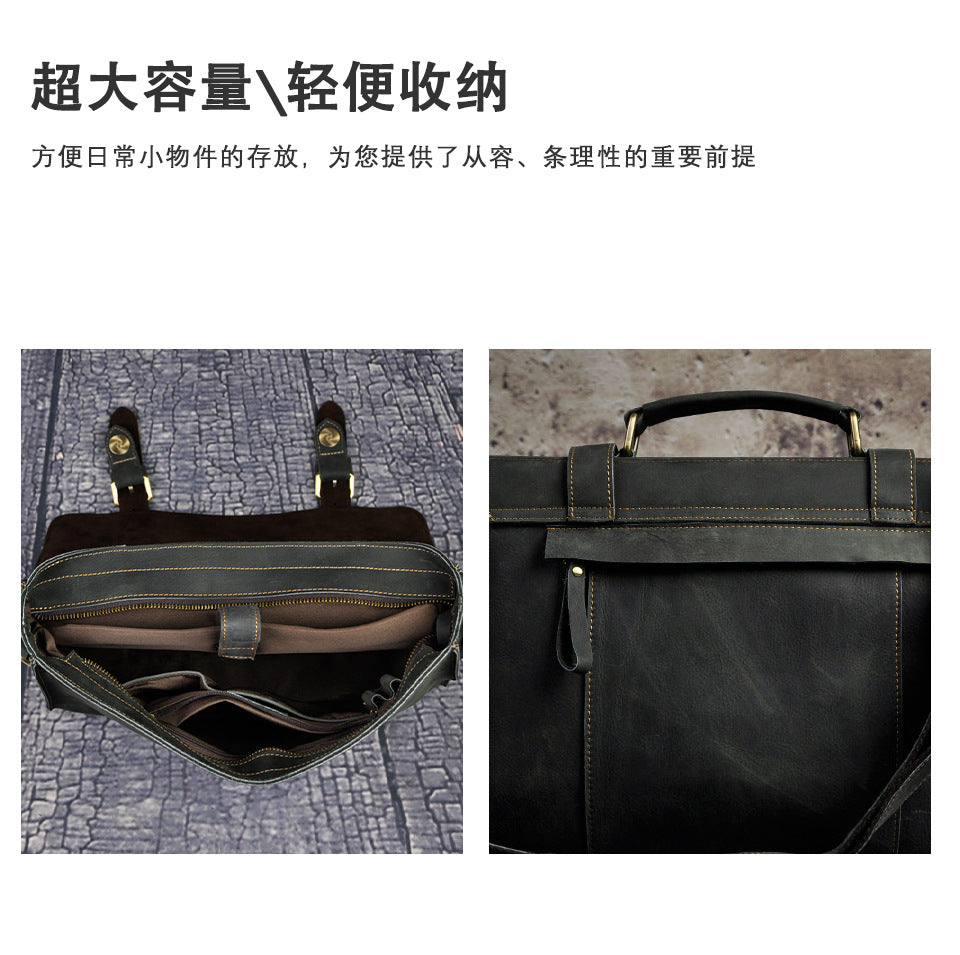 Men's handbag genuine cowhide leather business briefcase men's computer bag