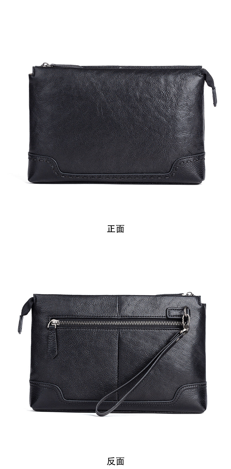 Men's clutch bag cowhide genuine leather casual retro male handbag