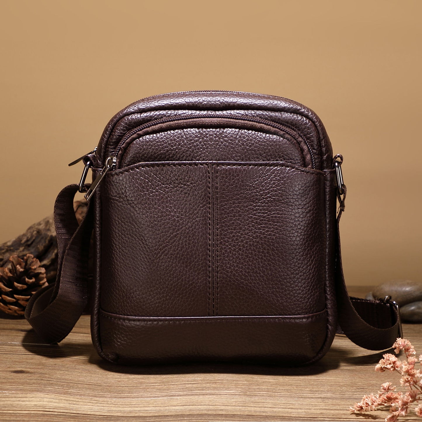 Men's shoulder bag Genuine cowhide leather casual simple crossbody bag for men