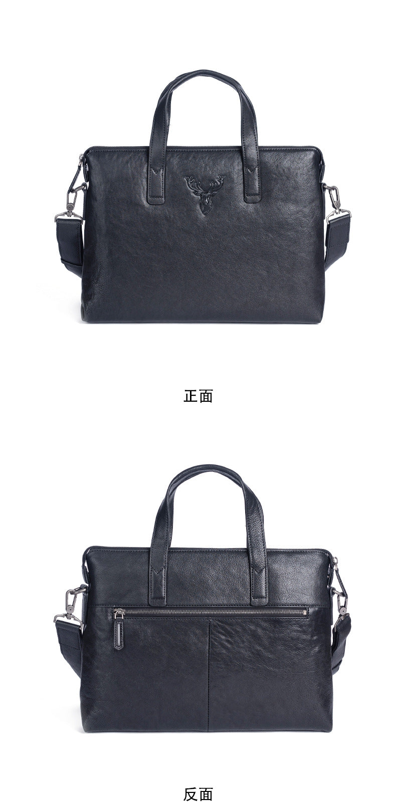 Men's Briefcase Cowhide Genuine Leather Casual Men's Handbag File Bag