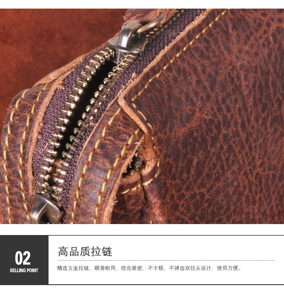 Men's Briefcase Crossbody Bag Cowhide Genuine Leather Retro Shoulder Bag Computer Bag