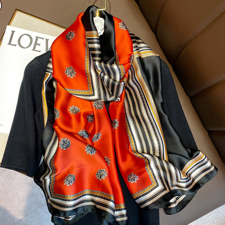 Scarf Women's Print Pattern Long Stole Fashion Scarf Print Dual-use Muffler Temperament