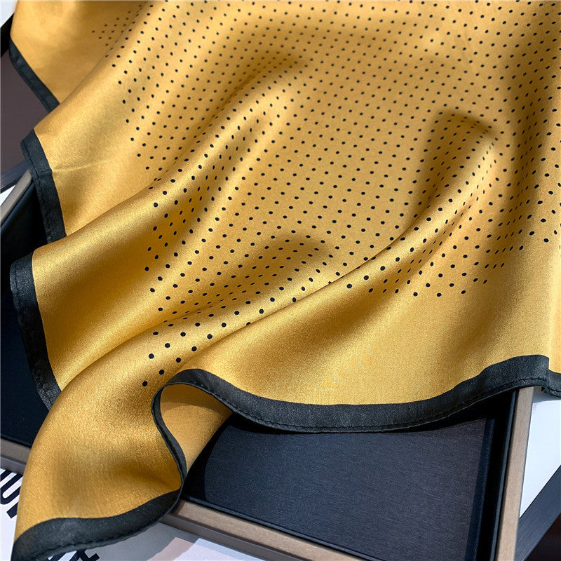 Silk scarf dot pattern small scarf women's temperament fashion commuting scarf that goes with everything