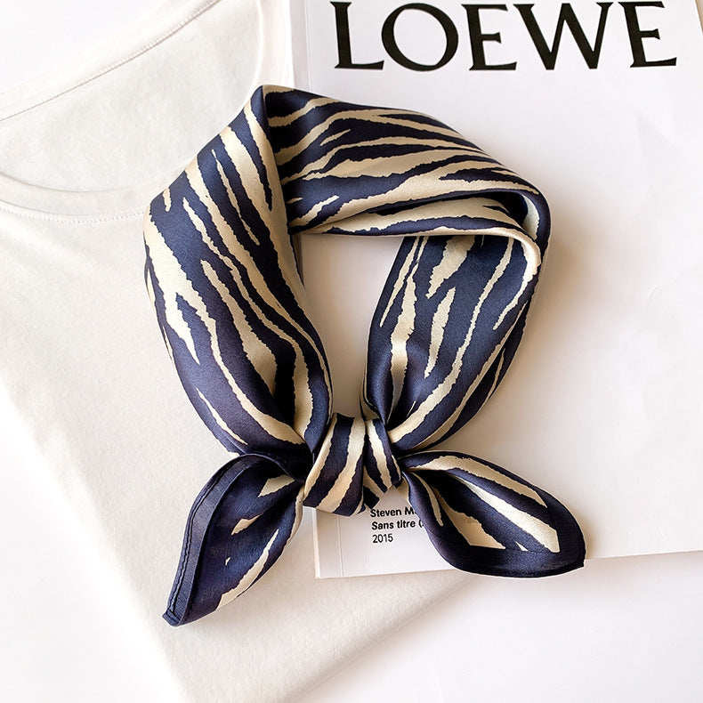 Silk scarf striped pattern small scarf fashion elegant ornament neckerchief