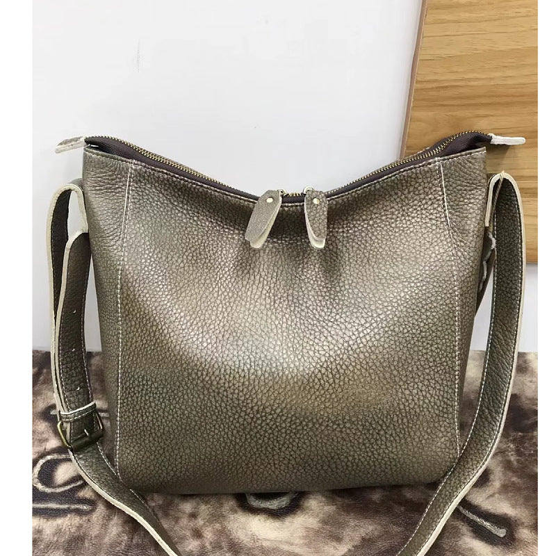 Men's Shoulder Bag Genuine Cowhide Leather Soft Leather Business Casual Commuting Crossbody Bag for Men