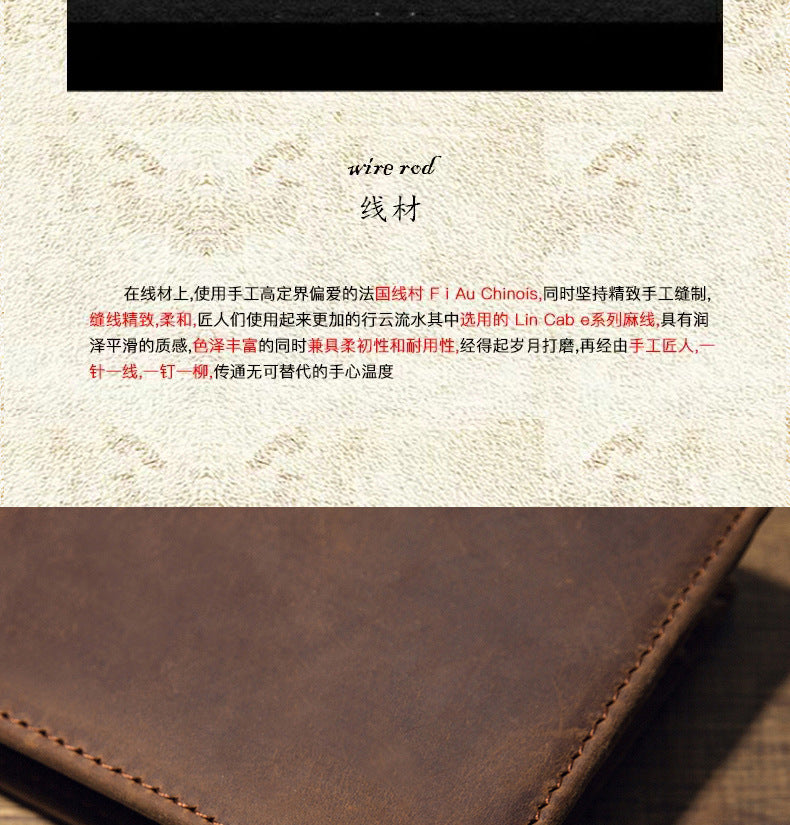 Men's Short Wallet Original Handmade Cowhide Genuine Leather Crazy Horse Retro Korean Fashion Coin Purse Men's Wallet