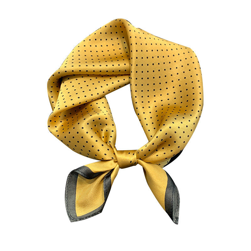 Silk scarf dot pattern small scarf women's temperament fashion commuting scarf that goes with everything