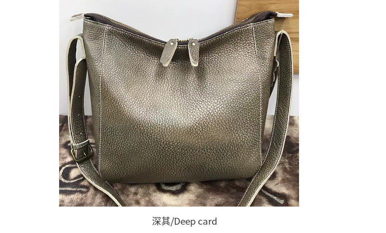 Men's Shoulder Bag Genuine Cowhide Leather Soft Leather Business Casual Commuting Crossbody Bag for Men