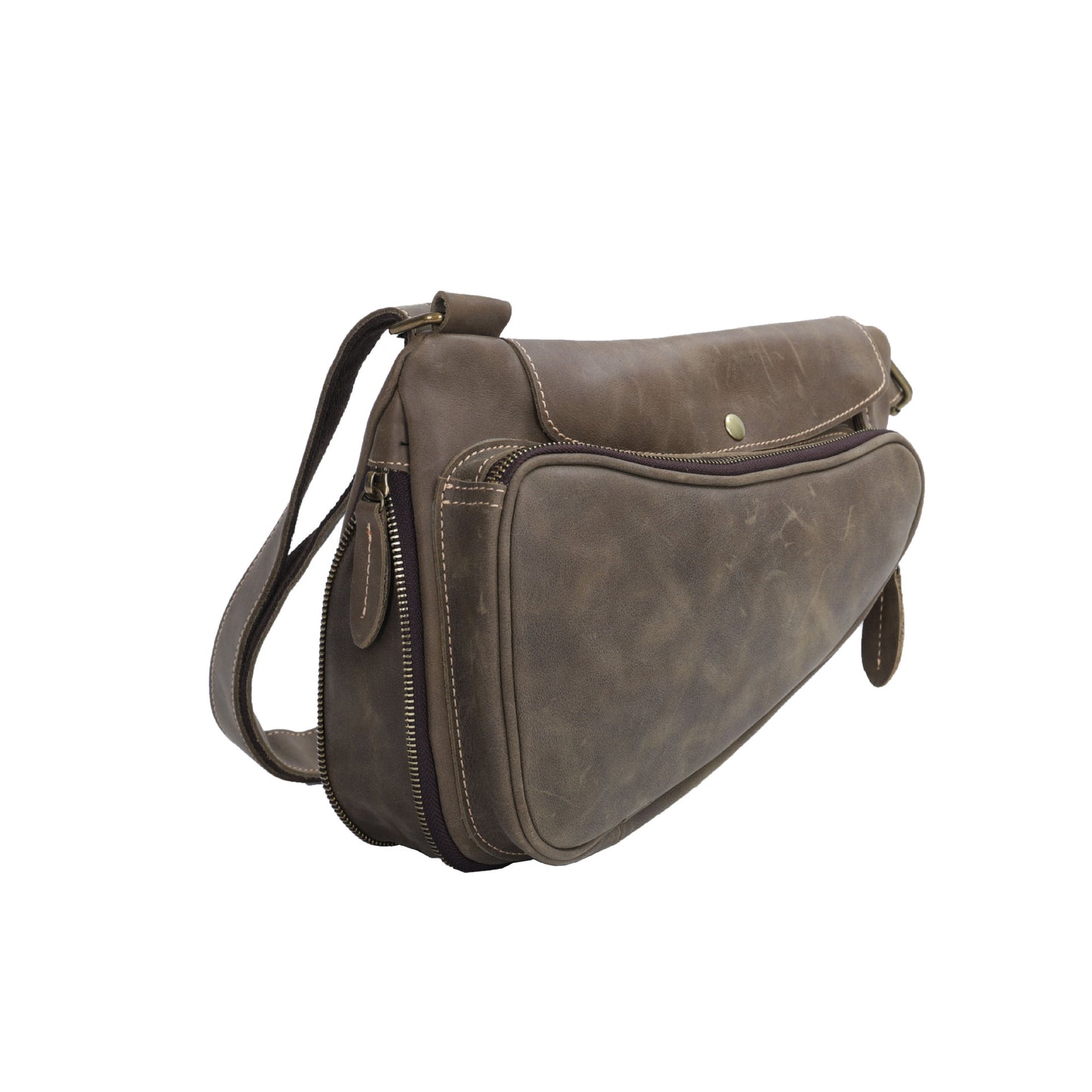 Men's Bust Bag Genuine Cowhide Leather Multifunctional Fashion Waist Pouch Casual Large Capacity Crossbody Bag for Men