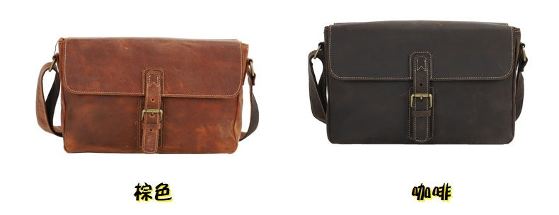 Men's Shoulder Bag Handmade Original Cowhide Casual Messenger Bag Crossbody Bag for Men