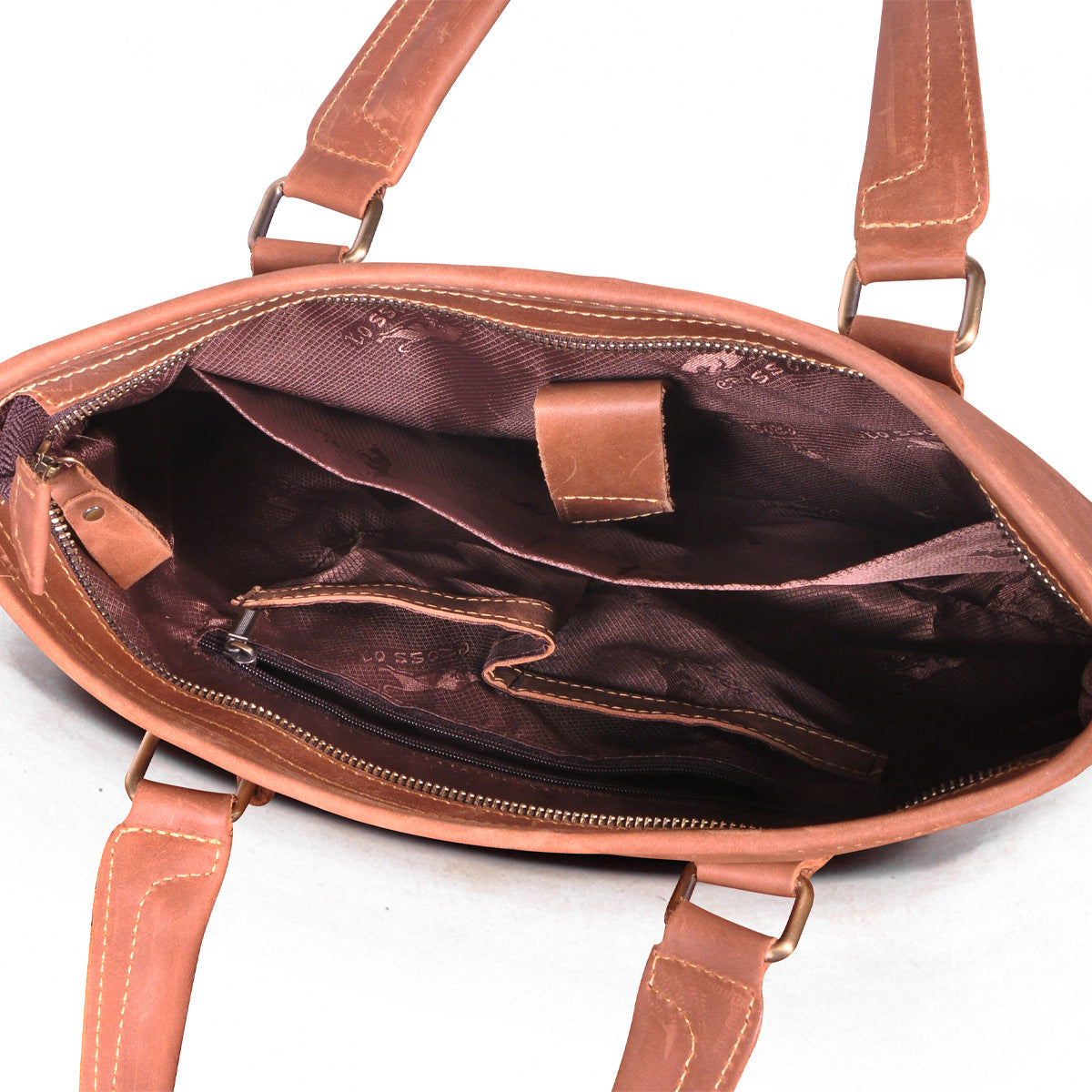 Men's Briefcase Shoulder Bag Retro Business Handbag Cowhide Genuine Leather Men Computer Bag