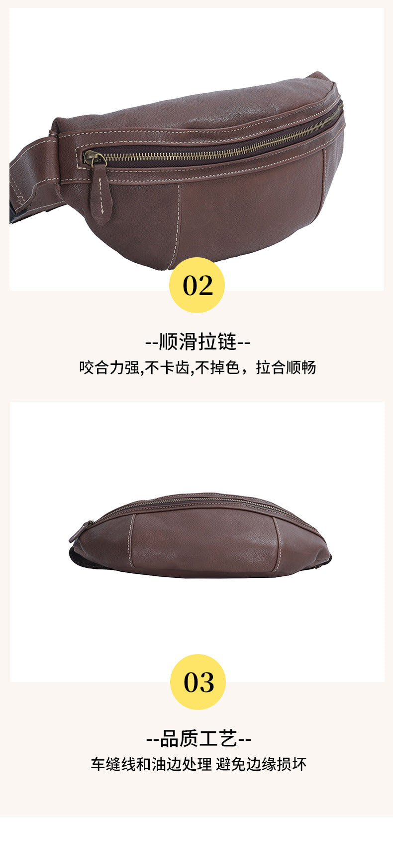 Men's Bust Bag Genuine Cowhide Leather Retro Casual Fashion Shoulder Bag Crossbody Bag for Men