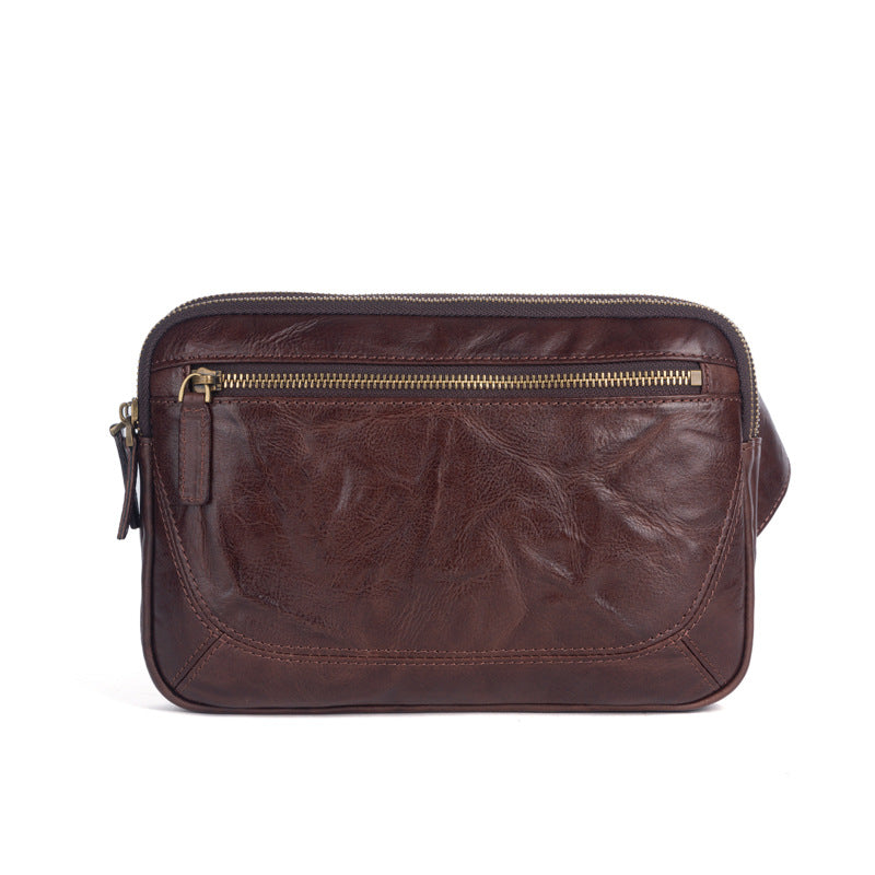 Men's Shoulder Bag Genuine Cowhide Leather Retro Crossbody Bag for Men