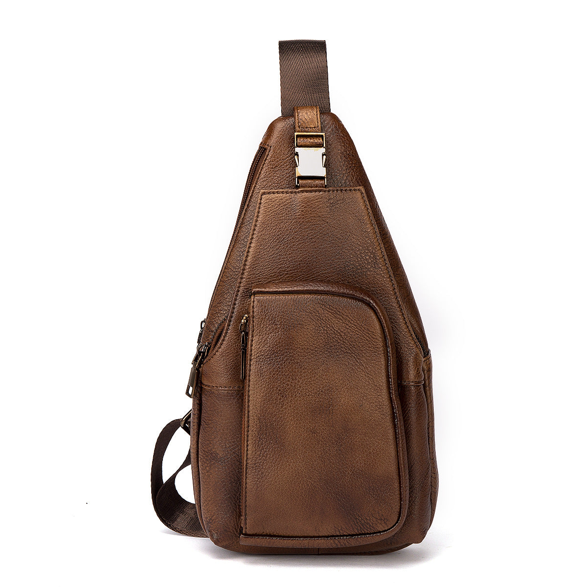 Men's bust bag Genuine cowhide leather retro outdoor versatile crossbody bag for men