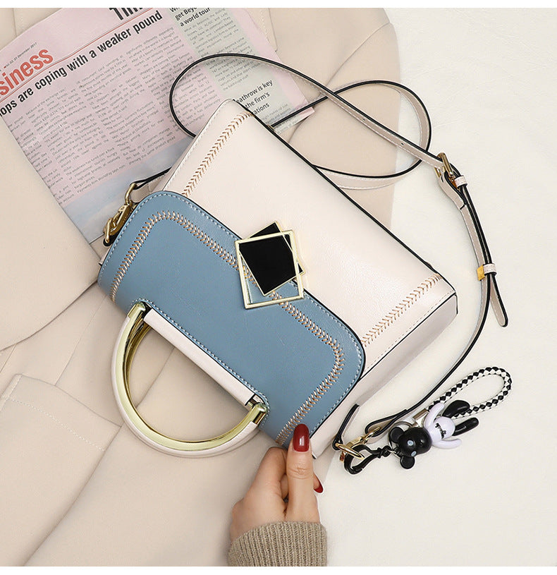 Women's Bag Luxury Crossbody Bag Genuine Leather Underarm Bag Color Matching Handbag Fashion Shoulder Bag.Pochette