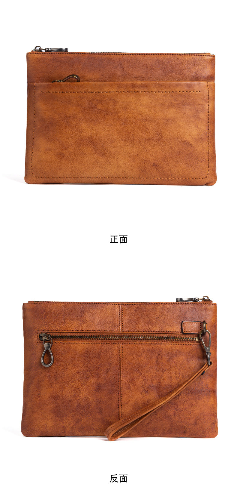 Men's Clutch Bag Cowhide Retro Casual Handbags for Men