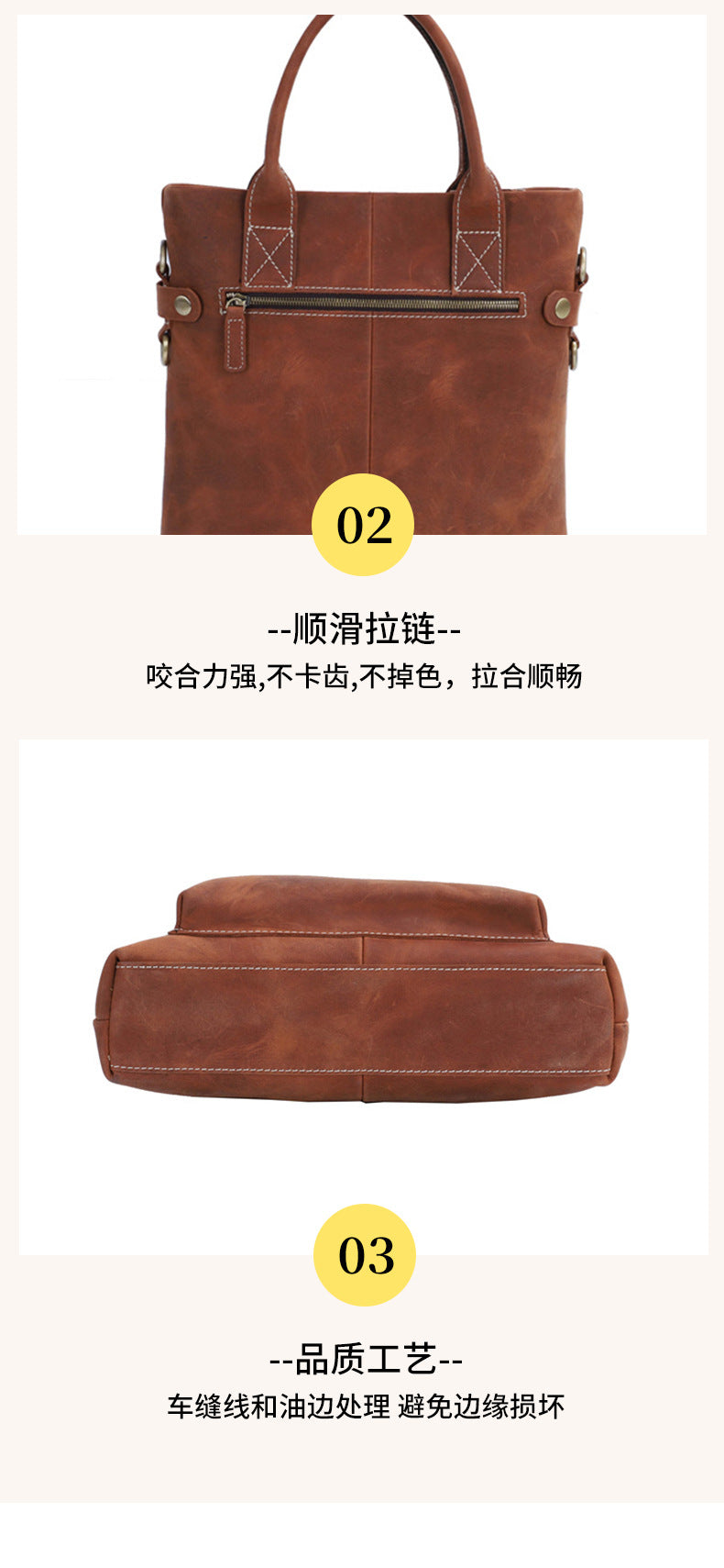 Men's Shoulder Bag Genuine Cowhide Leather Casual Business Crossbody Bag for Men