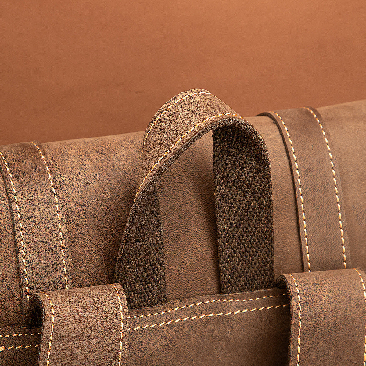 Men's backpack cowhide genuine leather retro large capacity computer bag for men