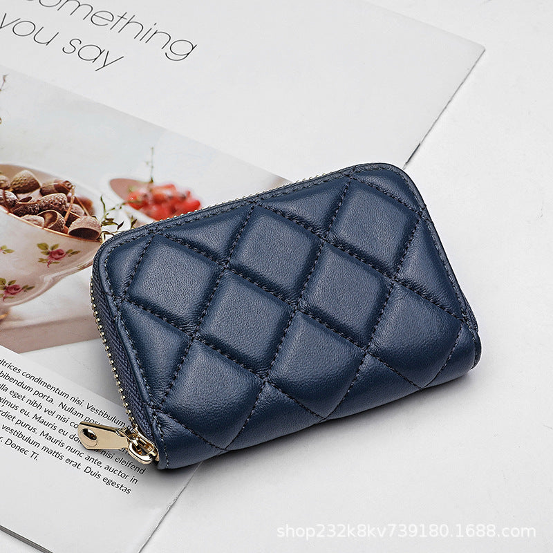 Ladies Short Wallet Women Multifunctional Folding Women's Wallet Check Simple Sheep Leather Coin Purse Ladies Wallet