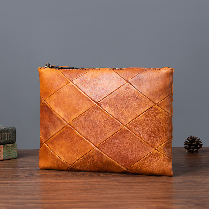 Men's Clutch Bag Cowhide Genuine Leather Casual Retro Male Handbag