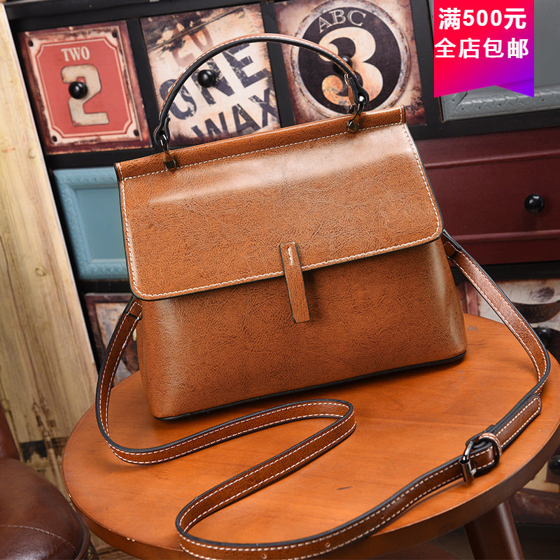 Women's Bag Genuine Leather Crossbody Boston Bag Casual Handbag Fashion Shoulder Bag.Pochette