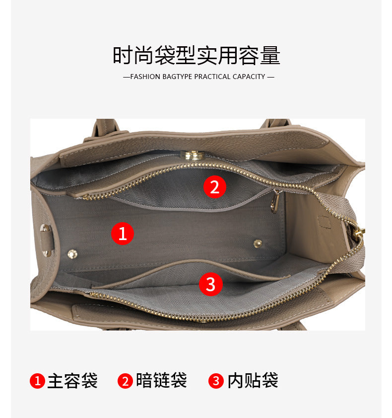 Women's bag handbag genuine leather luxury bag fashion cowhide commuting crossbody bag temperament handbag.bag
