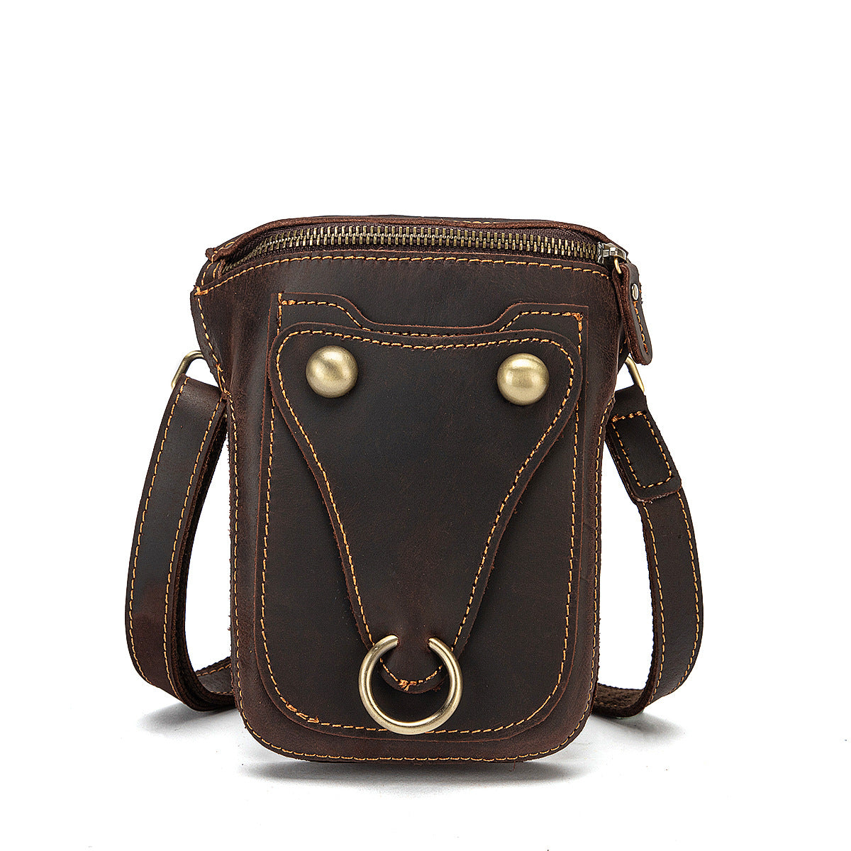 Men's Shoulder Bag Cowhide Genuine Leather Retro Fashion Casual Men's Crossbody Bag
