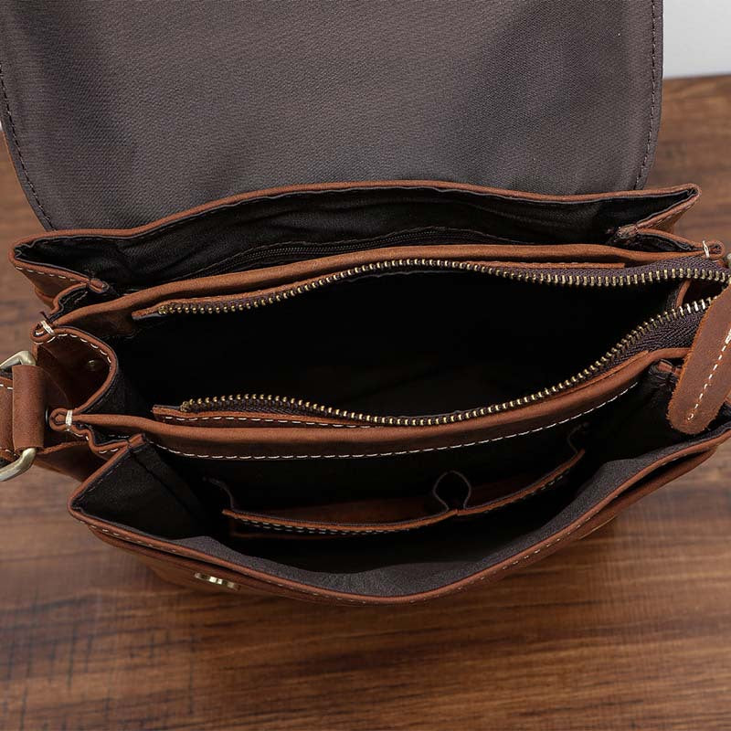 Men's Briefcase Cowhide Genuine Leather Retro Business Men Computer Bag
