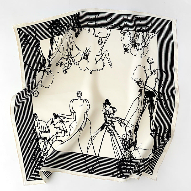 Silk scarf women fashion small scarf sheer decoration warm scarf temperament elegant