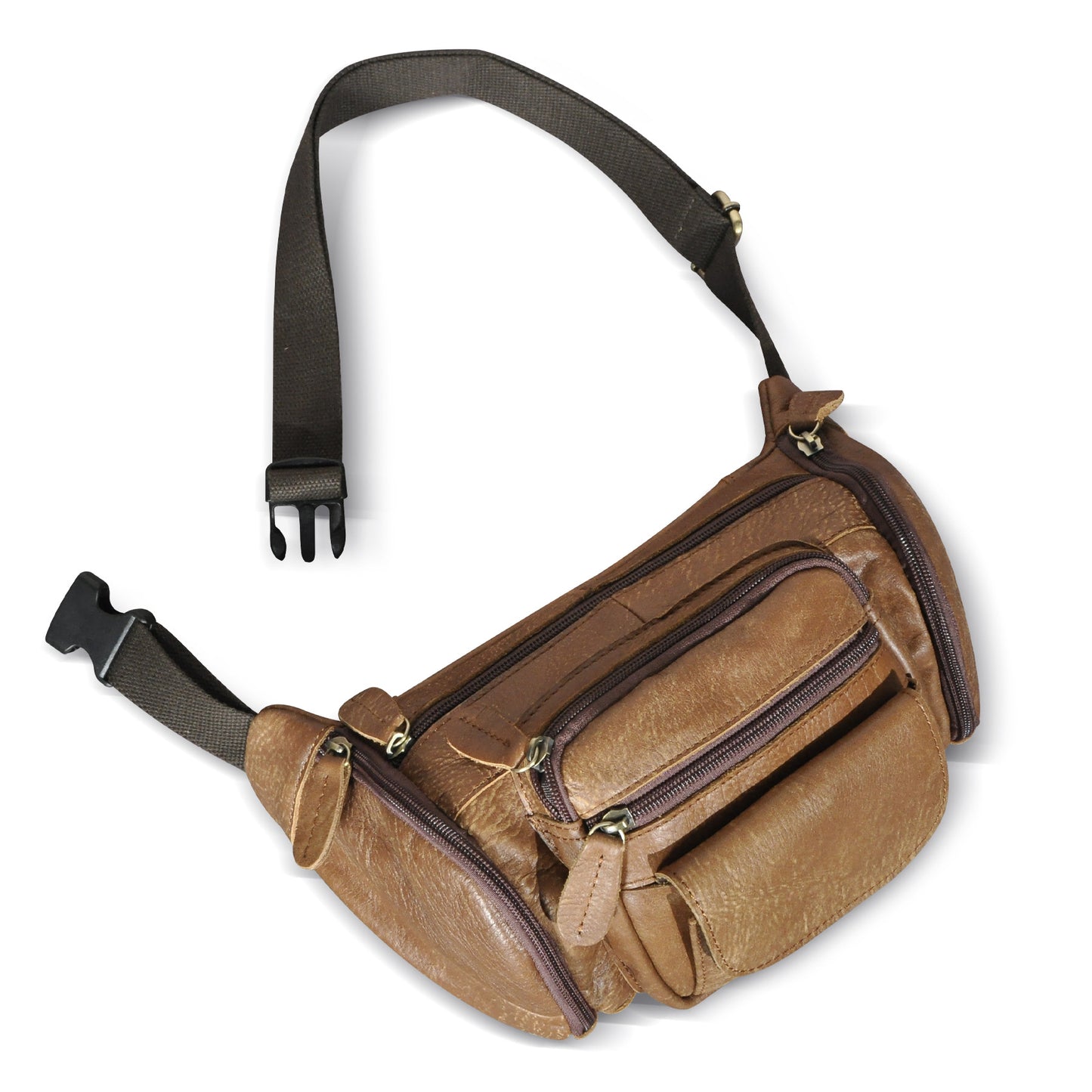 Men's waist pouch cowhide genuine leather fashion retro outdoor bust bag for men