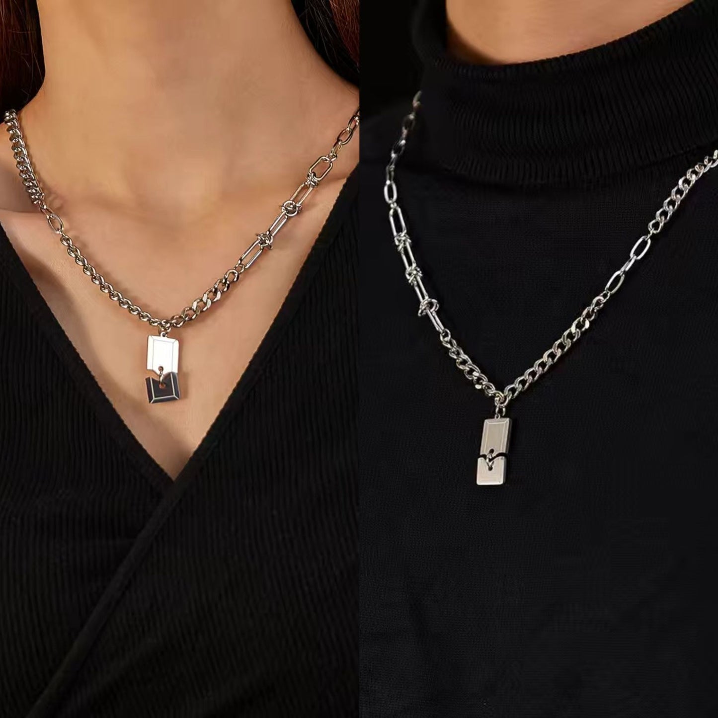 Ceadry kledle ファッションストリートヒップホップカップルネックレス男女共通ネックレス色落ちしない520プレゼント