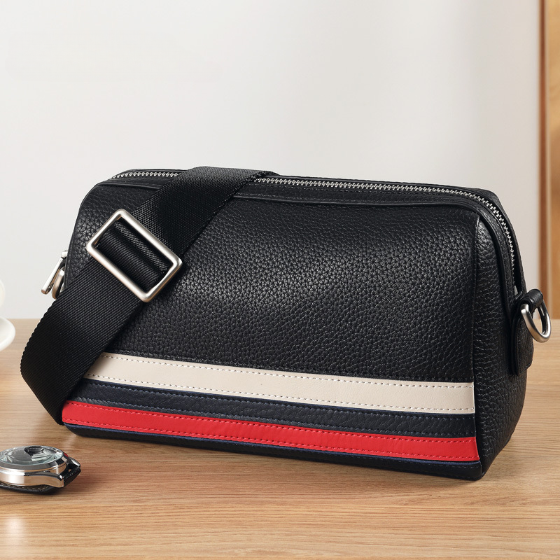 Men's Shoulder Bag Made of Cowhide Genuine Leather Large Capacity Business Casual Fashion Crossbody Bag
