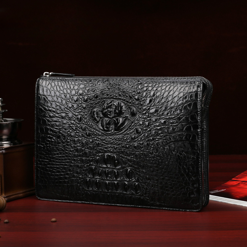 Siamese Crocodile Skin Genuine Leather Men's Bag Casual Commuting Business Handbag