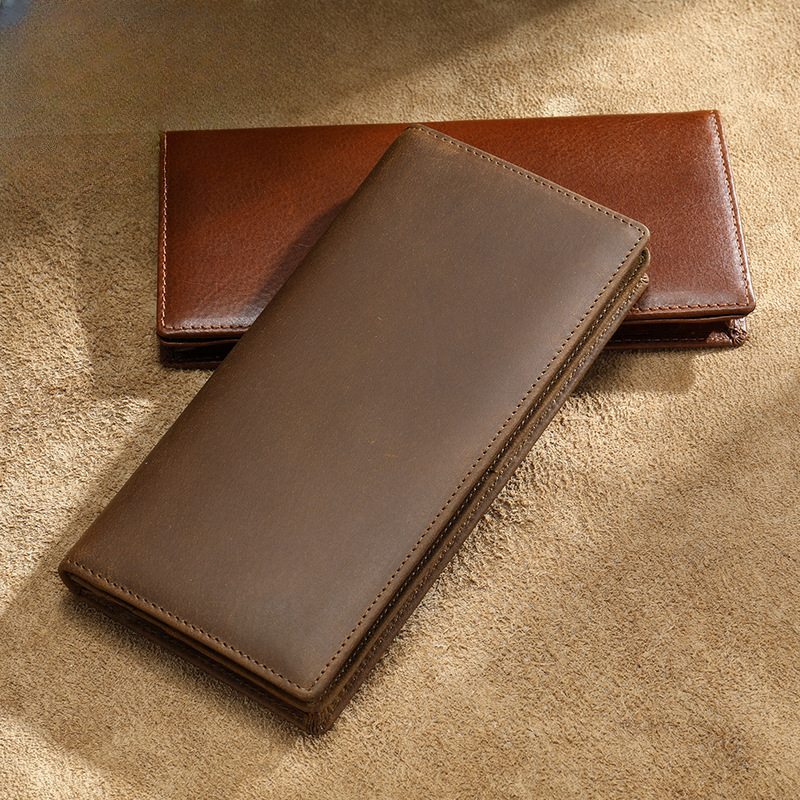 Men's long wallet handmade retro clutch bag coin holder wallet for men