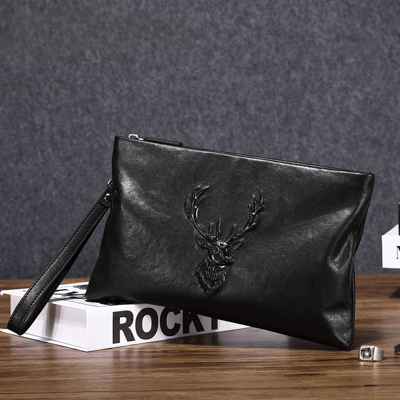 Men's handbag genuine leather cowhide business casual fashion large capacity men's wallet