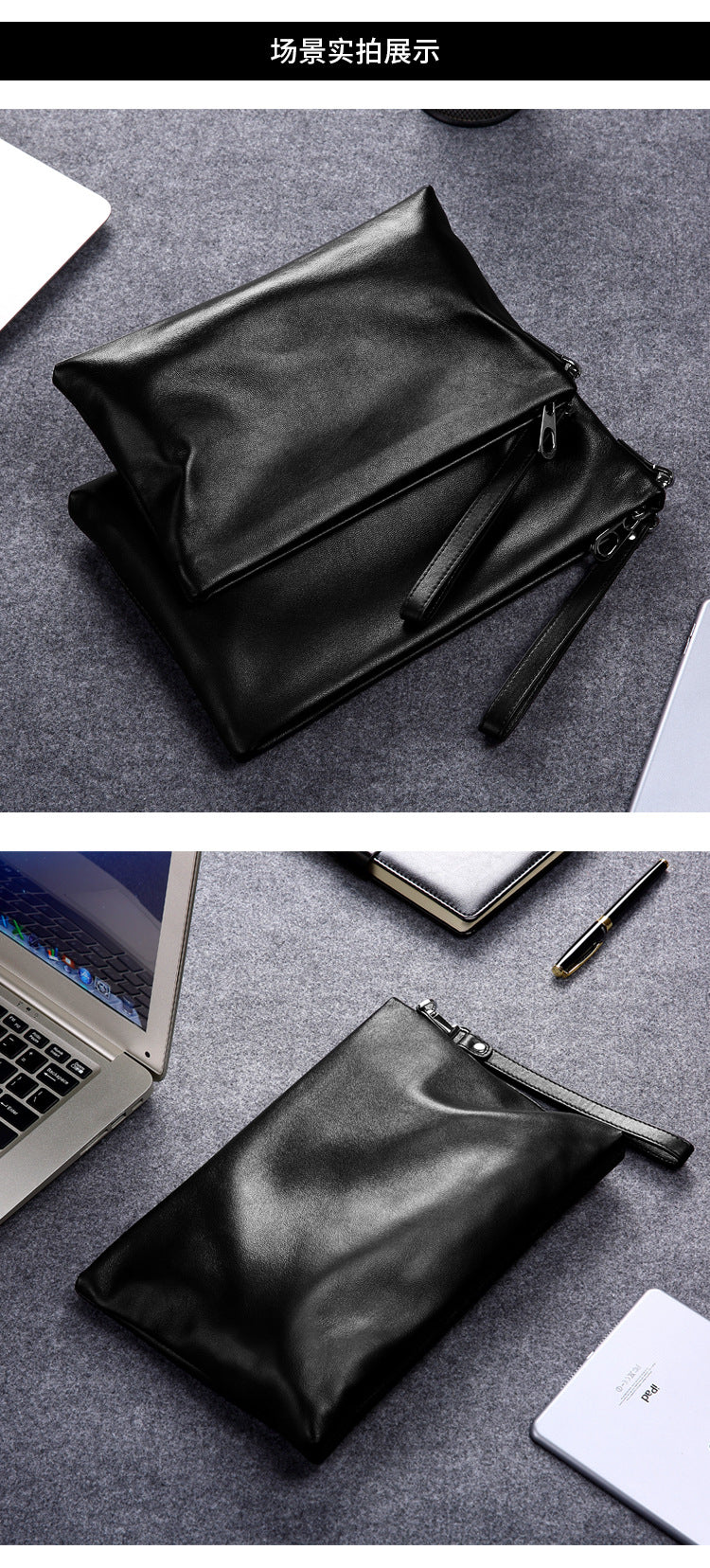 Men's handbag Genuine leather cowhide large capacity high quality men's bag
