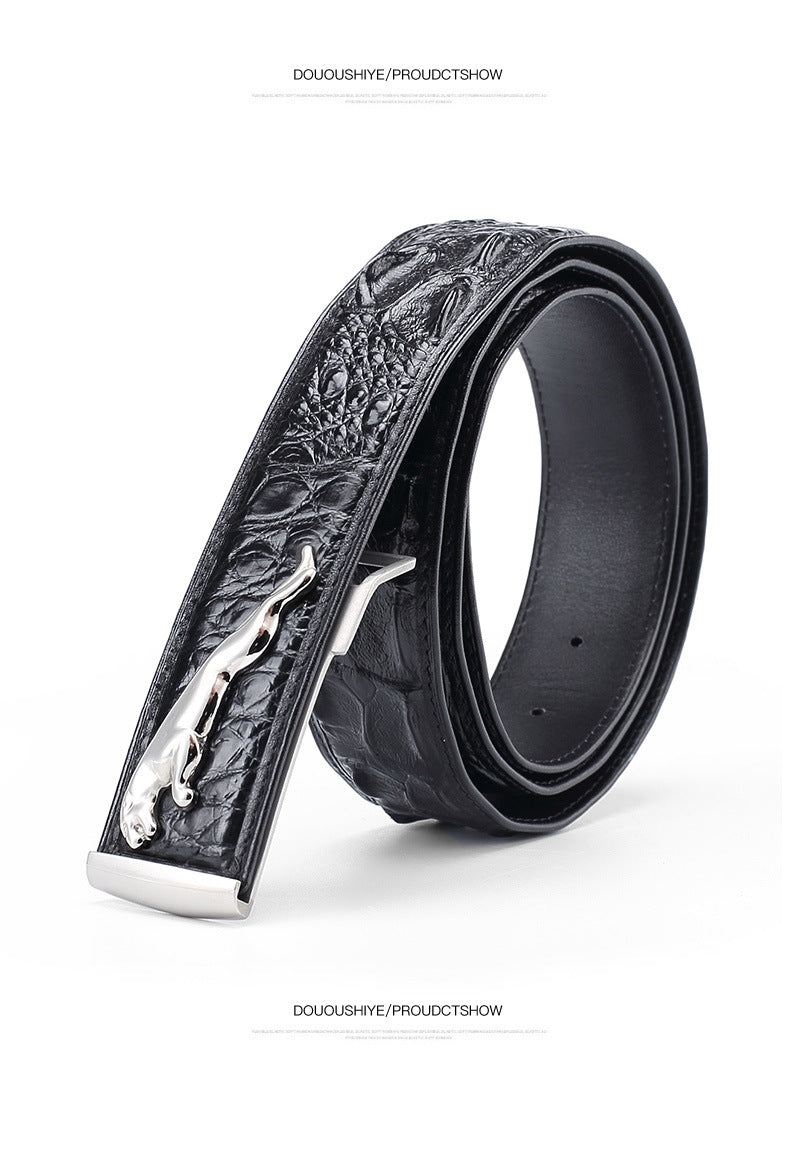 Thai Siamese Crocodile Skin Belt Men's Genuine Leather Business Casual Men's Belt Gift Present