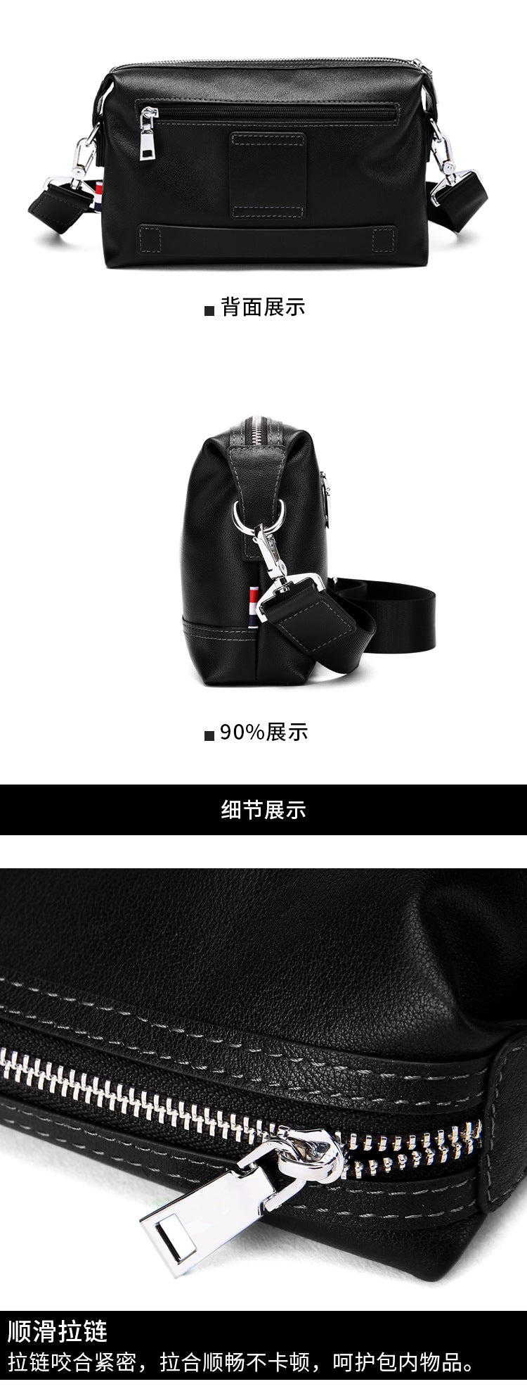 Men's Shoulder Bag Made of Genuine Cowskin Leather Casual Large Capacity Handbag Business Crossbody Bag